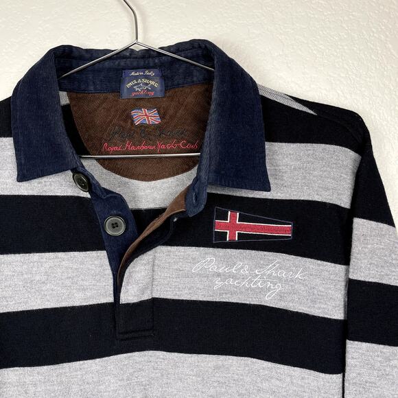 Paul & Shark Yachting Royal Harbor Yacht Club Striped Rugby Wool Sweater Large - Picture 4 of 13